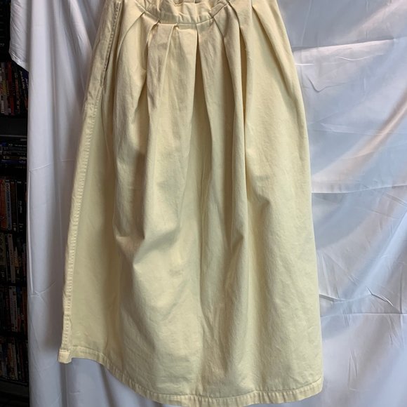 Vintage Calvin Klein Sport 1980s Cream Long Pleated Skirt Size 10 - Picture 11 of 11